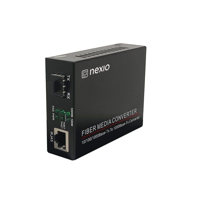 Mediaconvertor 10/100/1000M, Dual Fiber 1310nm, MM, 2km, SC - NEXIO