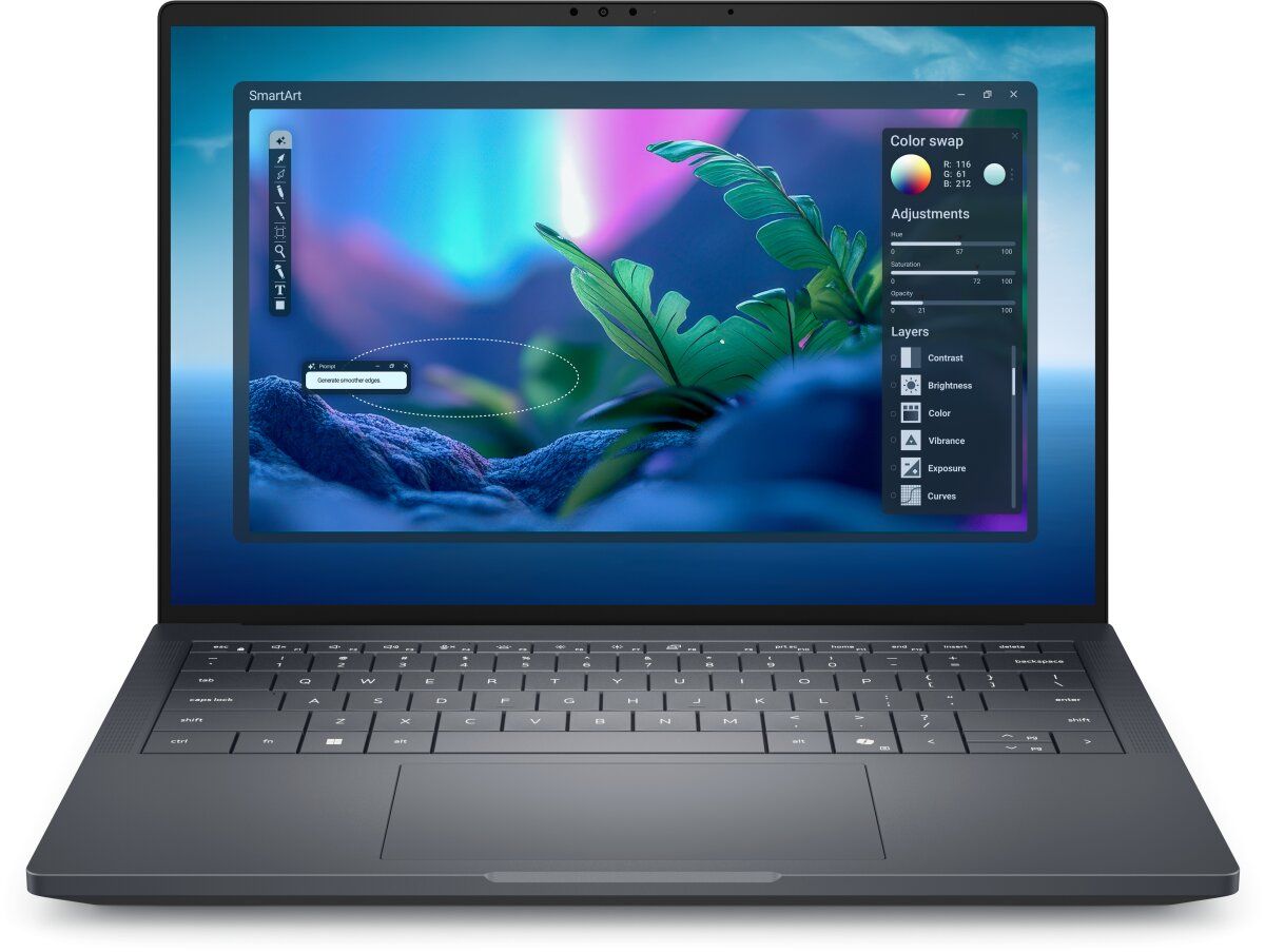 Laptop Dell Pro Max 14 Premium MA14250, 14 inch 1920 x 1200, Intel Core ultra 7 265H (16 C / 16 T, 2.3 GHz - 5.3 GHz, N/A cache, 45 W), 32 GB LPDDR5X, 1 TB SSD, Nvidia RTX PRO 2000, Windows 11 Pro, Tastatura English International, N/A