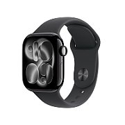 Apple Watch Series 11 jet black aluminium 42mm black sport band Size M/L