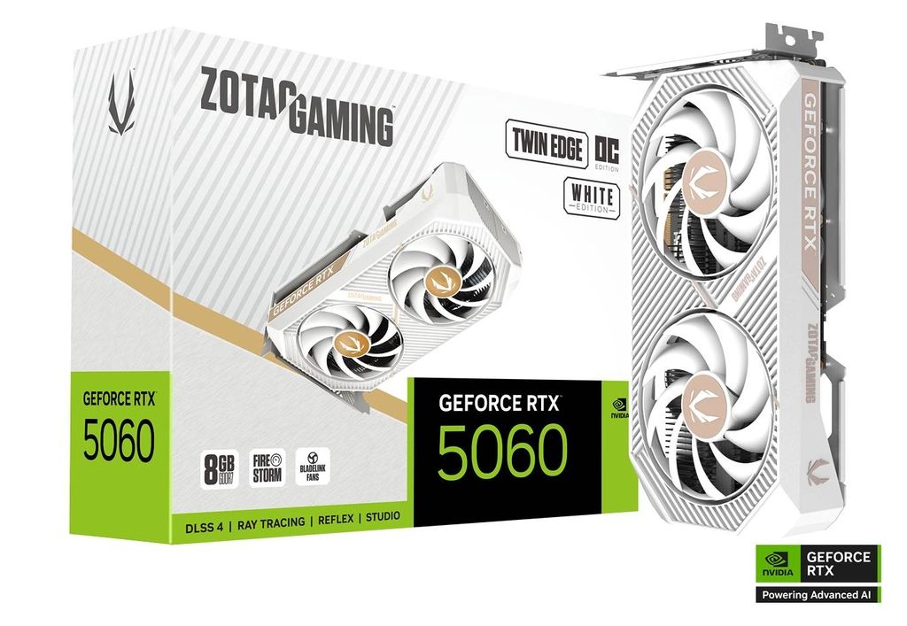 Placa video ZOTAC GeForce RTX 5060 Twin Edge OC White Edition 8 GB GDDR7 128 bit