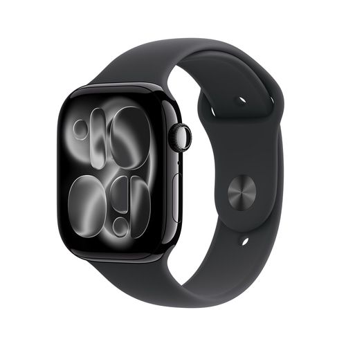 Apple Watch Series 11 GPS + Cellular 46mm Carcasă din aluminiu negru cu bandă sport neagră - M/L