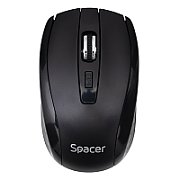 MOUSE Spacer, PC sau NB, wireless, 2.4GHz, optic, max.1600 dpi, butoane/scroll 4/1, rezolutie selectabila, negru,  SPMO-WS-BK-04   (timbru verde 0.18 lei)