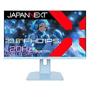 JAPANNEXT Monitor 23.8  IPS Full HD (1920 x 1080), 120Hz, 0.5ms, Height & Tilt Adjustment, Speakers, Pastel Blue