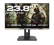 JAPANNEXT Monitor 23.8  IPS Full HD 200Hz 0.5ms Height & Tilt Adjustment, Speakers, 100% sRGB, G-Sync/FreeSync, Camo