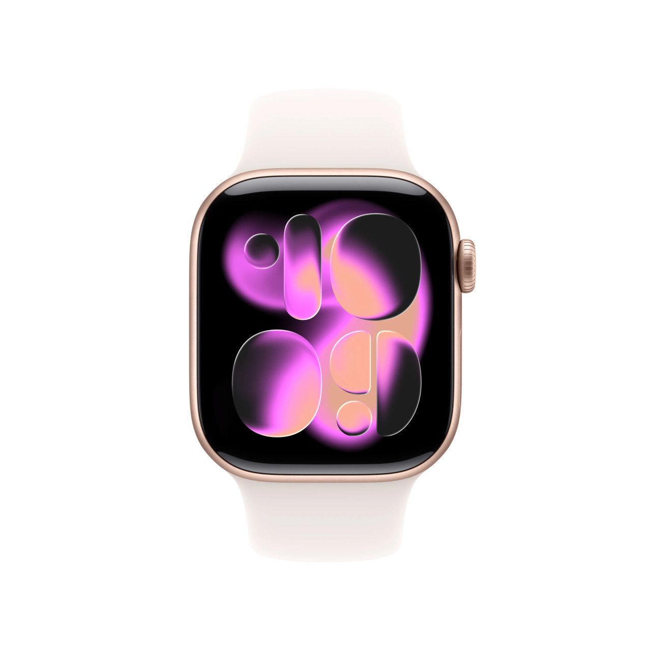 Apple Watch Series 11 GPS 42mm Carcasă din aluminiu roz aurit cu brățară sport de culoare roz deschis - S/M