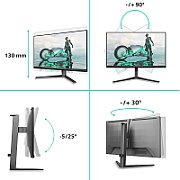 Monitor 27 inch HDR 400 Philips 27M2N3800A/00 3840 x 2160 pixeli, 0.5 ms MBR, Negru