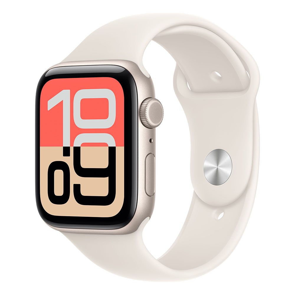 Apple Watch SE 3 Cellular 44mm Starlight Aluminium Case with Starlight Sport Band - M/L