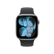 Apple Watch Series 11 GPS 42mm Carcasă din aluminiu gri spațial cu brățară sport neagră - S/M