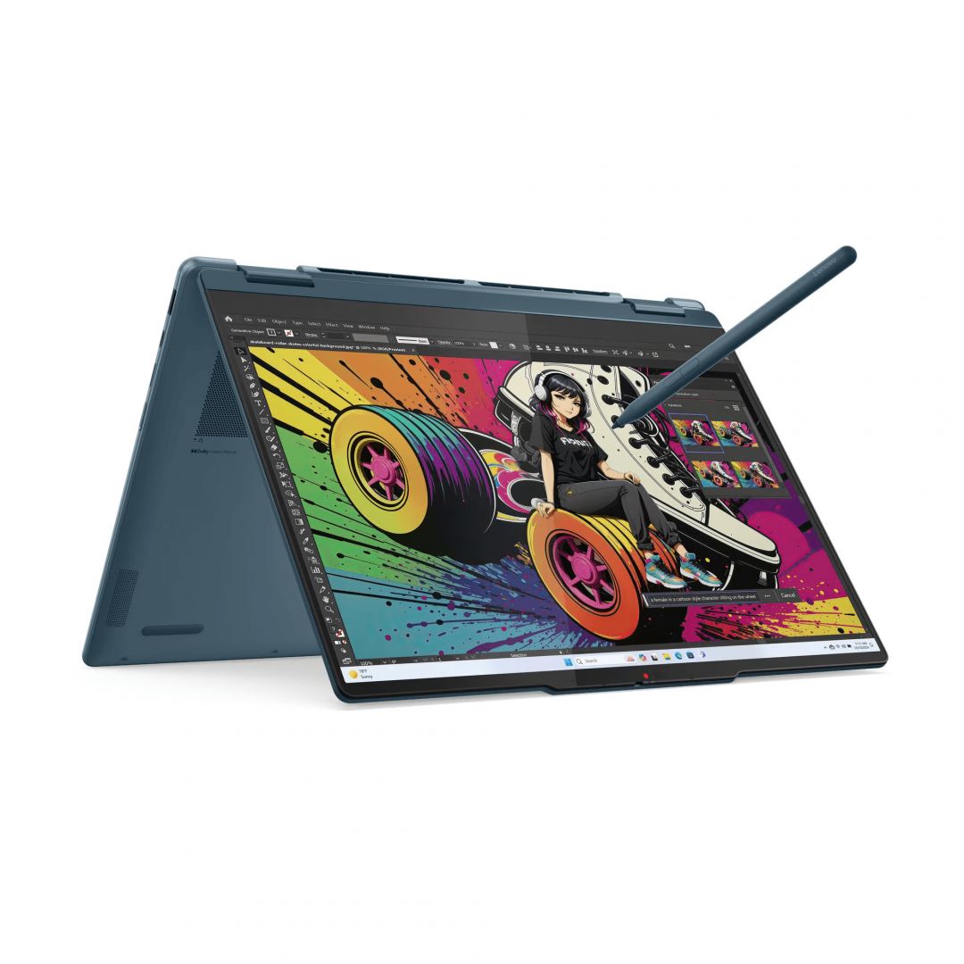 Laptop Lenovo Yoga 7 2-in-1 14AKP10 83JR008ERM, 14 inch 2880 x 1800 Touchscreen, AMD AI 7 350 (8 C / 16 T, 2 GHz - 5 GHz, 8 MB + 16 MB cache), 32 GB LPDDR5X, 1 TB SSD, AMD Radeon Graphics, Windows 11 Pro