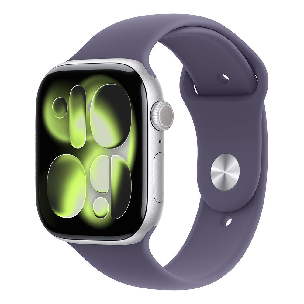 Apple Watch S11 Cellular 46mm Silver Aluminium Case with Purple Fog Sport Band - M/L