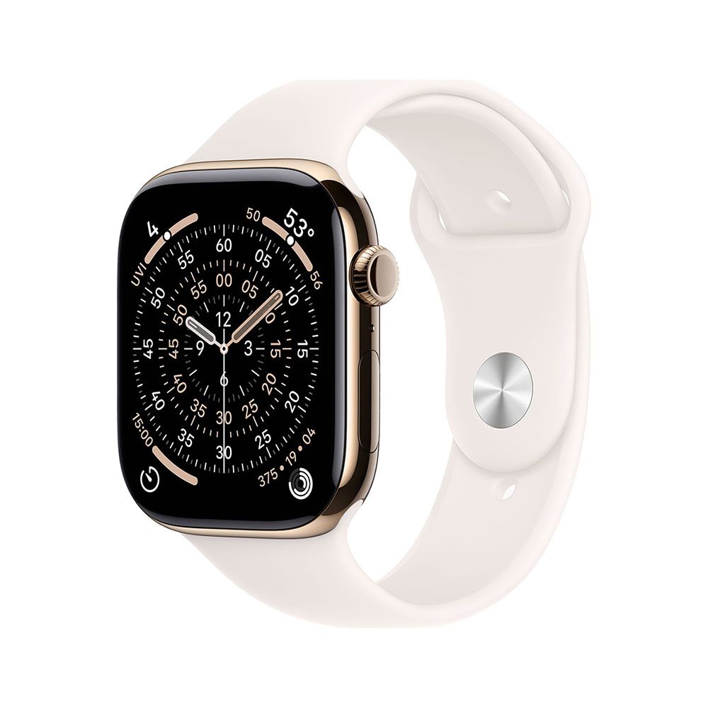 Apple Watch S11 Cellular 42mm Gold Titanium Case with Light Blush Sport Band - S/M