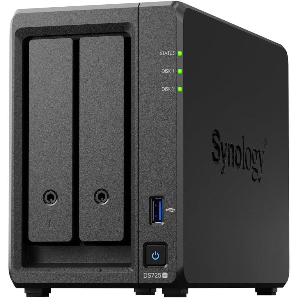 Bundle SYNOLOGY DS725+ 2-Bay Diskstation AMD Ryzen Embedded R1600 4GB DDR4 ECC SODIMM + 2xHAT3300-4T NAS 4TB SATA 3.5inch HDD