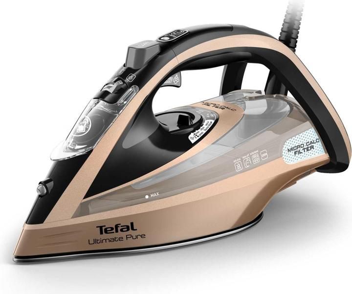 Tefal Ultimate Pure FV9852E0 iron Dry & Steam iron Durilium AirGlide Autoclean soleplate 3200 W Black  Copper