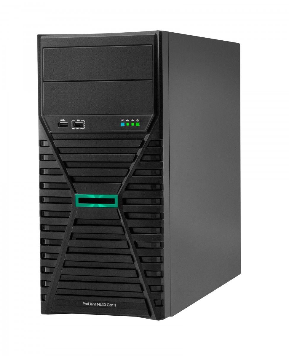 HPE ProLiant ML30 Gen11 6325P 3.5GHz 4c 1P 1x32GB-U 8SFF 2x480GB SSD 1x1000W PS EU Server