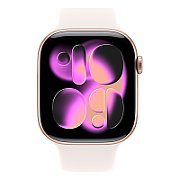 Apple Watch S11 Cellular 46mm Rose Gold Aluminium Case with Light Blush Sport Band - S/M