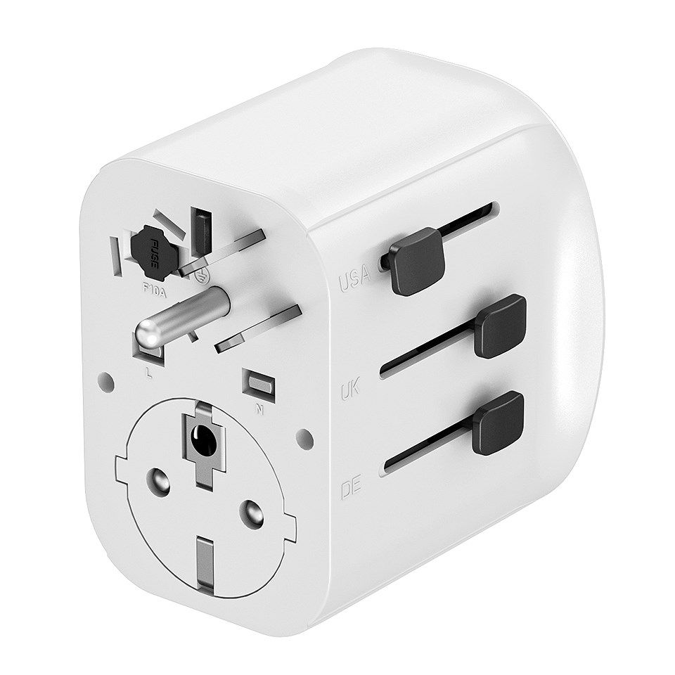 ALIMENTATOR retea 220V GEMBIRD, universal, conectori: US/UK/EU/AU, 1x USB Type-C 15W, 2x USB-A 12W, siguranta 10A, max. 2300W, alb,  TPA-EU2A1C15-01-W  (timbru verde 0.8 lei)