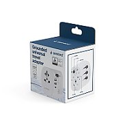 ALIMENTATOR retea 220V GEMBIRD, universal, conectori: US/UK/EU/AU, 1x USB Type-C 15W, 2x USB-A 12W, siguranta 10A, max. 2300W, alb,  TPA-EU2A1C15-01-W  (timbru verde 0.8 lei)