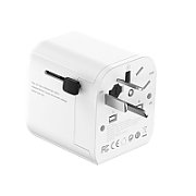 ALIMENTATOR retea 220V GEMBIRD, universal, EU la conectori: US/UK/CN/AU, cu impamantare, 1x Schuko, 1x USB Type-C PD 20W, 1x USB-A QC 18W, siguranta 10A, max. 2500W, alb,  TPA-EU1A1C20-01-W  (timbru verde 0.18 lei)