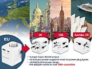 ALIMENTATOR retea 220V GEMBIRD, universal, EU la conectori: US/UK/CN/AU, cu impamantare, 1x Schuko, 1x USB Type-C PD 20W, 1x USB-A QC 18W, siguranta 10A, max. 2500W, alb,  TPA-EU1A1C20-01-W  (timbru verde 0.18 lei)