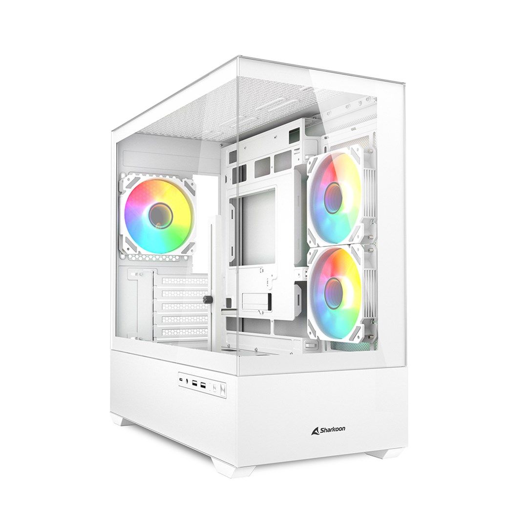Case Sharkoon MK6 RGB Micro-ATX 1xGlass white