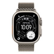 Apple Watch Ultra 3 Cellular 49mm Natural Titanium Case with Natural Titanium Milanese Loop - Large