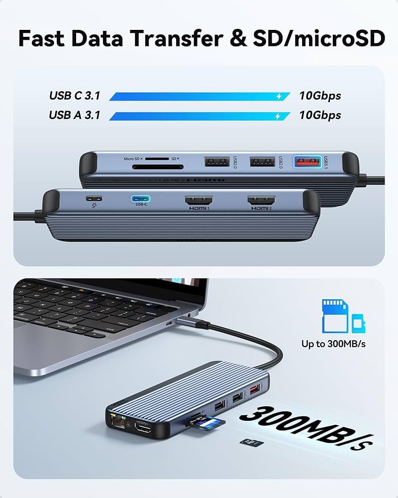 Docking Station USB C/A  3x4K  for Laptops