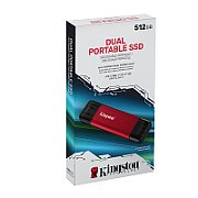 KINGSTON 512GB Dual USB-A/C Portable SSD Up to 1050MB/s USB 3.2 Gen 2