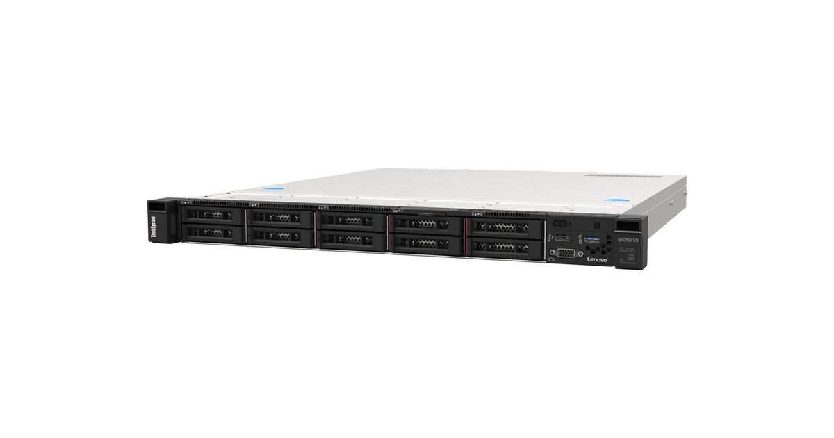 Server Lenovo ThinkSystem SR250 V3, Rack 1U, Intel Xeon 6353P (8 C / 16 T, 2.70 GHz - 5.40 GHz, 24 MB cache, 65 W), 16 GB DDR5 ECC, fara stocare, 4 x LFF, 2 x 800 W, Fara sistem de operare