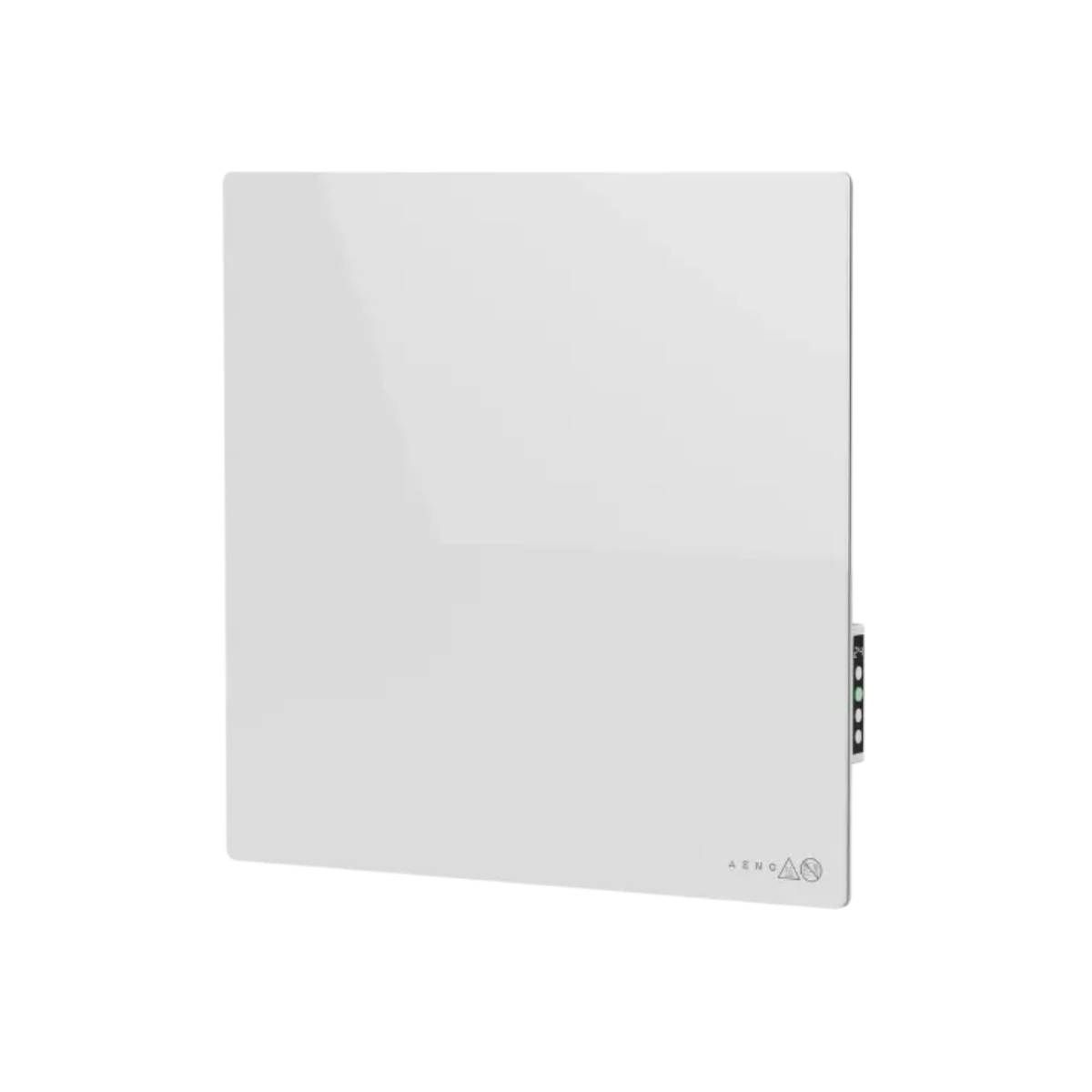 AENO Premium Eco Smart Quadro Wall Heater, 500W, 50x50 cm., Tempered glass, Infrared+convection heating type, LED display Plug type: Europe (E/F type), WHITE, Made in Poland