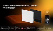 AENO Premium Eco Smart Quadro Wall Heater, 500W, 50x50 cm., Tempered glass, Infrared+convection heating type, LED display Plug type: Europe (E/F type), WHITE, Made in Poland