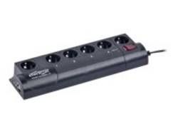 PRELUNGITOR inteligent GEMBIRD, Schuko x 6, conectare prin Schuko (T), cablu 1.5 m, 10 A, protectie supratensiune, protectie copii, negru,  EG-PMS2  (include TV 0.75 lei)