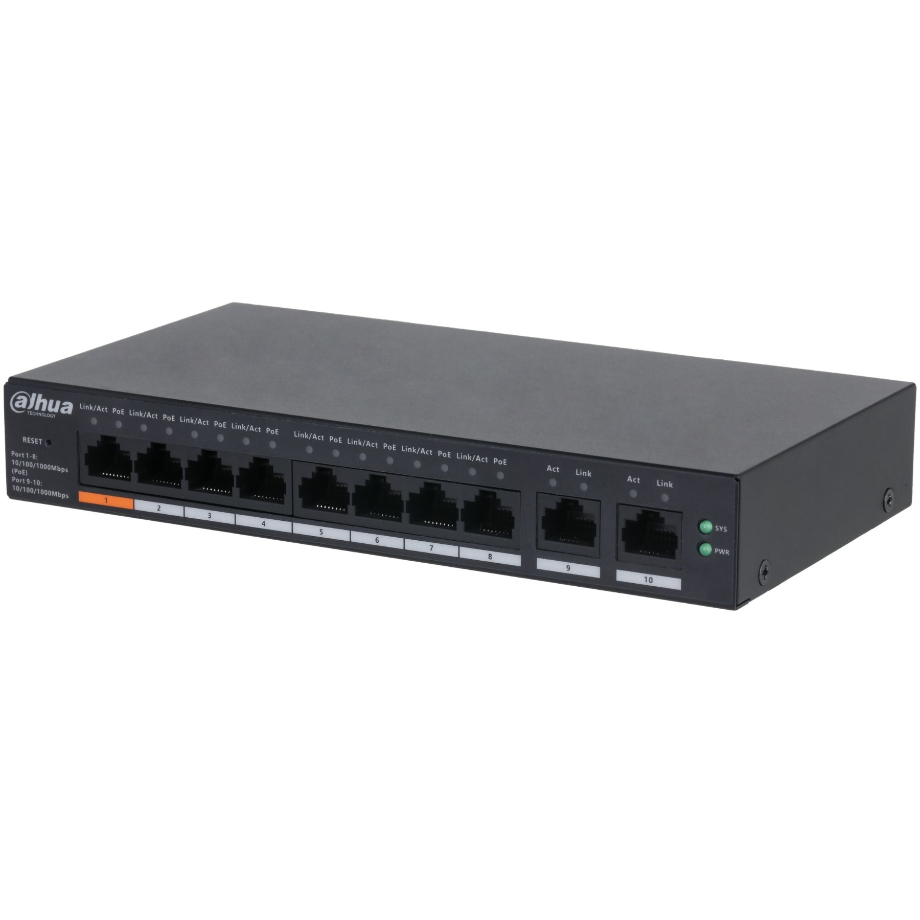 Dahua CS4010-8GT-60 Switch desktop cloud gestionat cu 10 porturi și 8 porturi PoE