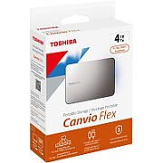 HDD Extern TOSHIBA CANVIO Flex 4TB, 2.5 , USB 3.2 Gen1 (5Gbit/s), includes USB-A and USB-C cables, Warm Silver, 212g