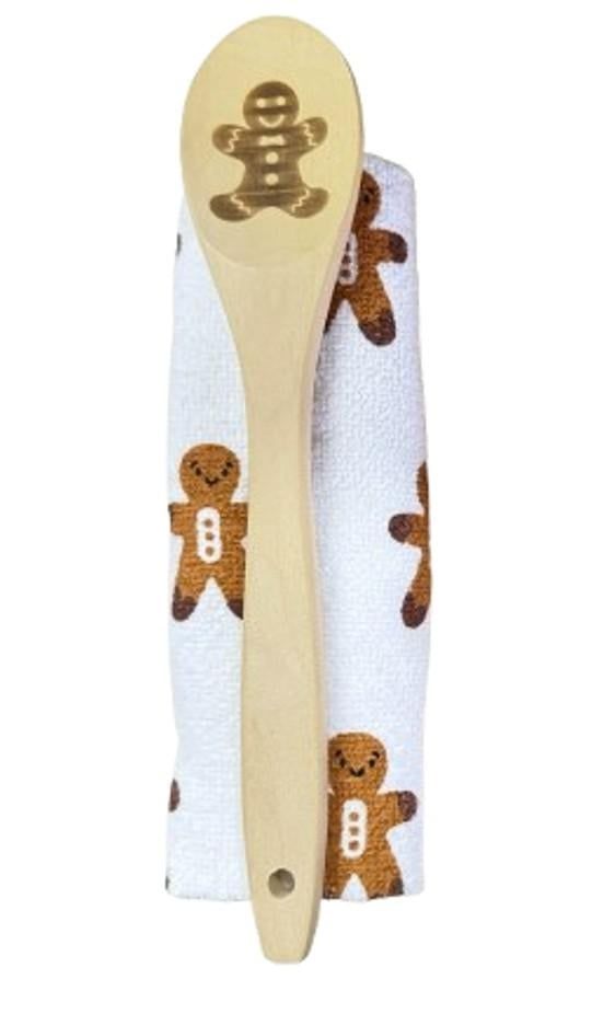 Set prosop de bucatarie si lingura White