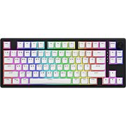 Tastatura wireless Hator Skyfall 80, interfata 2.4GHz, BT5.3, USB, polling rate 1000Hz, capacitate baterie 4000mAh, switch HATOR Aurum Lemon linear, material tasta OMA, buton de control multimedia, sistem de anulare a zgomotului integrat, alb-negru