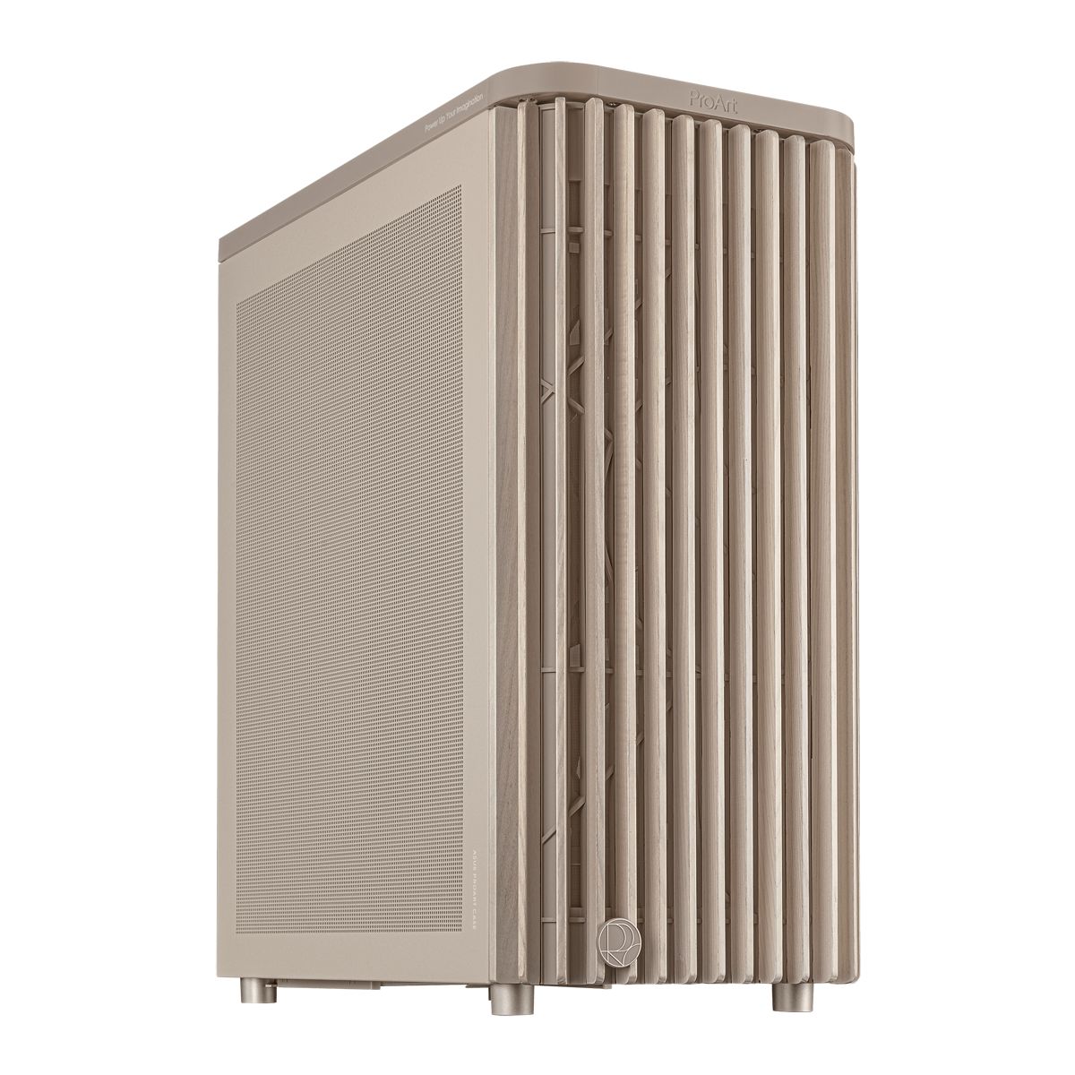 ASUS Proart PA401 Wood Mesh PWM Beige. Type: PC, Product colour: Beige, Supported motherboard form factors: ATX. Front fans installed: 2x 160 mm, Front fans diameters supported: 140,160 mm, Rear fans installed: 1x 120 mm. Supported HDD sizes: 2.5,3.5 . Width: 225 mm, Depth: 412 mm, Height: 503 mm