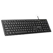 Tastatura Serioux cu fir, interfata USB, 104 taste, material ABS, US Layout, lungime cablu 1.5m PVC, dimensiuni 429*128*20mm 416g, negru