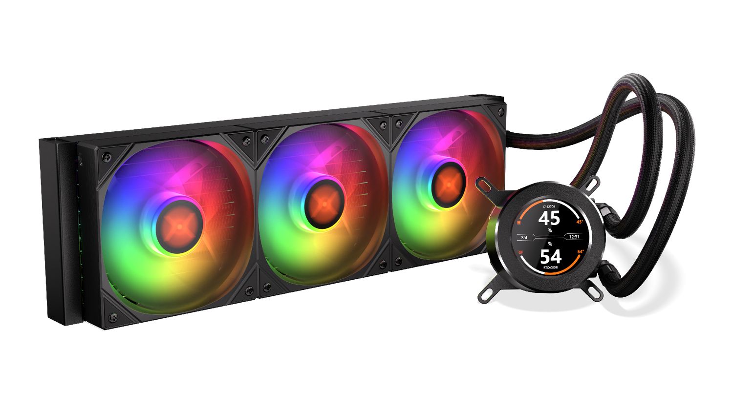 HydroGlance 360 ​​ARGB LCD, Racire cu lichid, AIO 360mm, Intel/ AMD, Negru