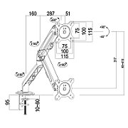 Maclean MC-860N Monitor Mount  with Gas Spring  13 -27   8 kg  Black