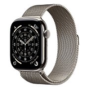 Apple Watch Series 11 GPS + Cellular 46mm Carcasă din Titan Natural cu Brățară Milanese Naturală - S/M