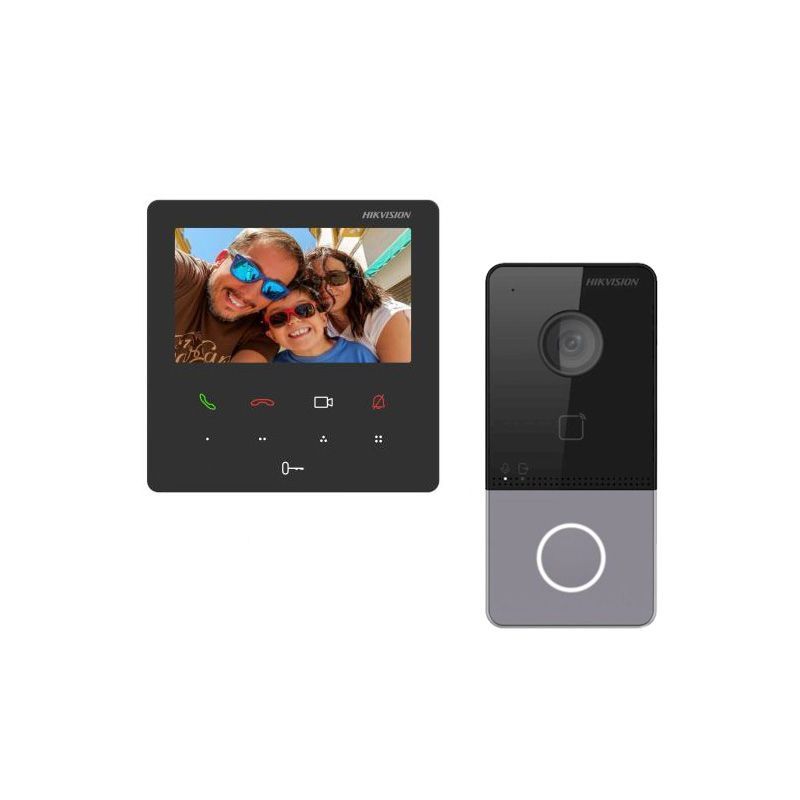 KIT VIDEOINTERFON Hikvision IP WIFI 1FAMILIE DS-KIS610-P 4MP higher resolution cu unghi vizualizare de 150° 2 locks control Multiple metode de deschidere: Card, Bluetooth, Hik-Connect, indoor station Inregistrare si playback prin indoor station sau door station Standard PoE power supply Include