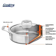 CRATITA INOX+CAPAC STICLA 26X7CM, 3.5L, ATOMIC3, COOKING BY HEINNER