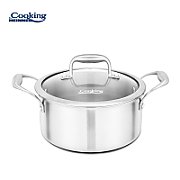 SEMIOALA INOX+CAPAC STICLA 24x12CM, 5L, ATOMIC3, COOKING BY HEINNER