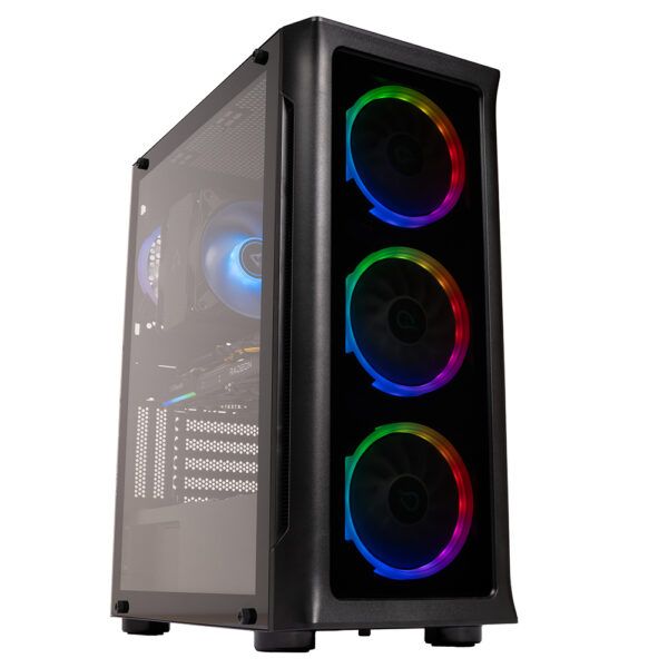 Sistem Desktop PC Gaming Spacer Conqueror, Ryzen 5 9600X, 32 GB DDR5, 2 TB SSD, Radeon RX 9060 XT Challenger 8GB OC, No OS, negru,  SPACER-Conqueror-10VN  (timbru verde 7 lei) - 5949046616149