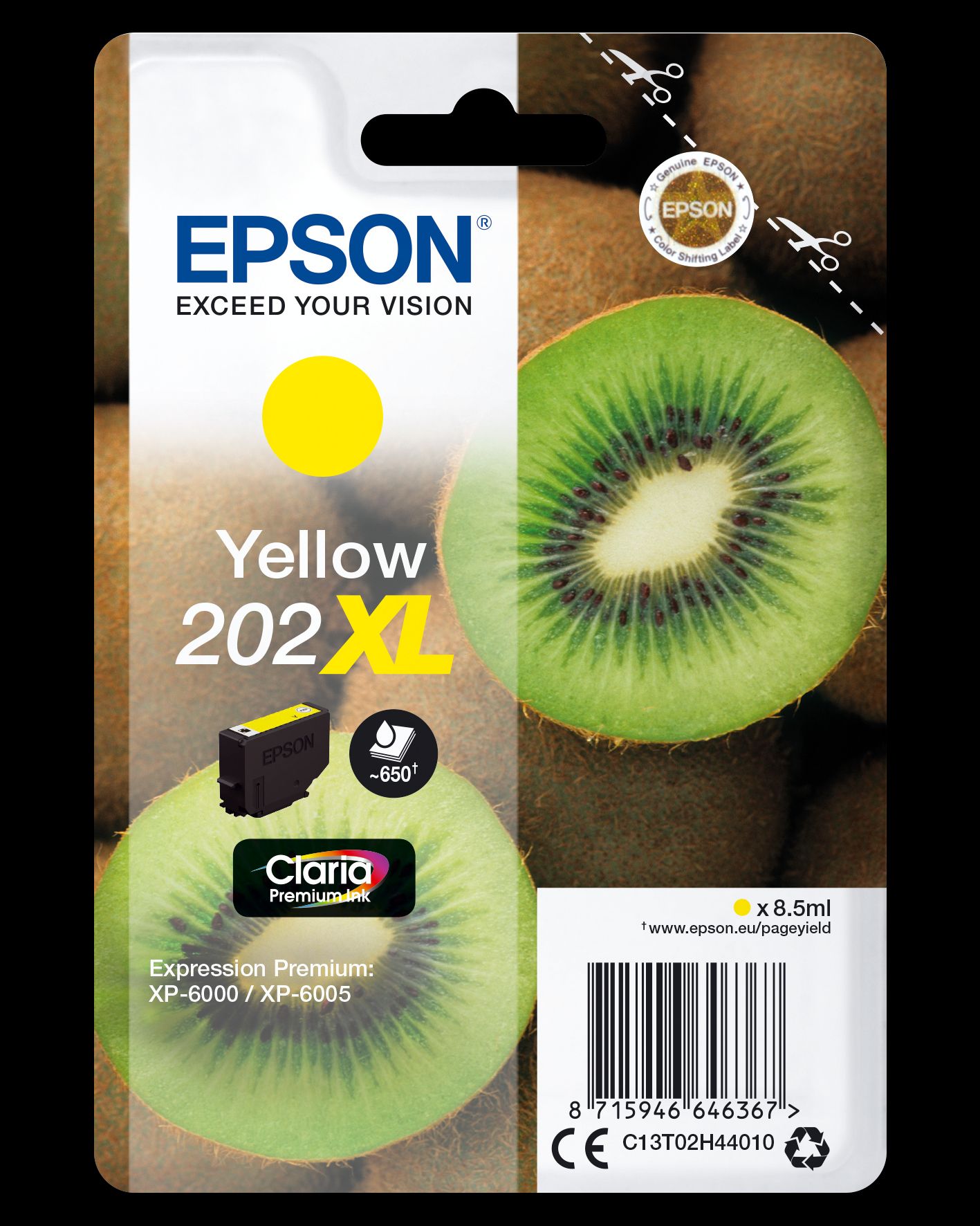 Epson Kiwi 202XL cartușe cu cerneală 1 buc. Original Productivitate Înaltă (XL) Galben