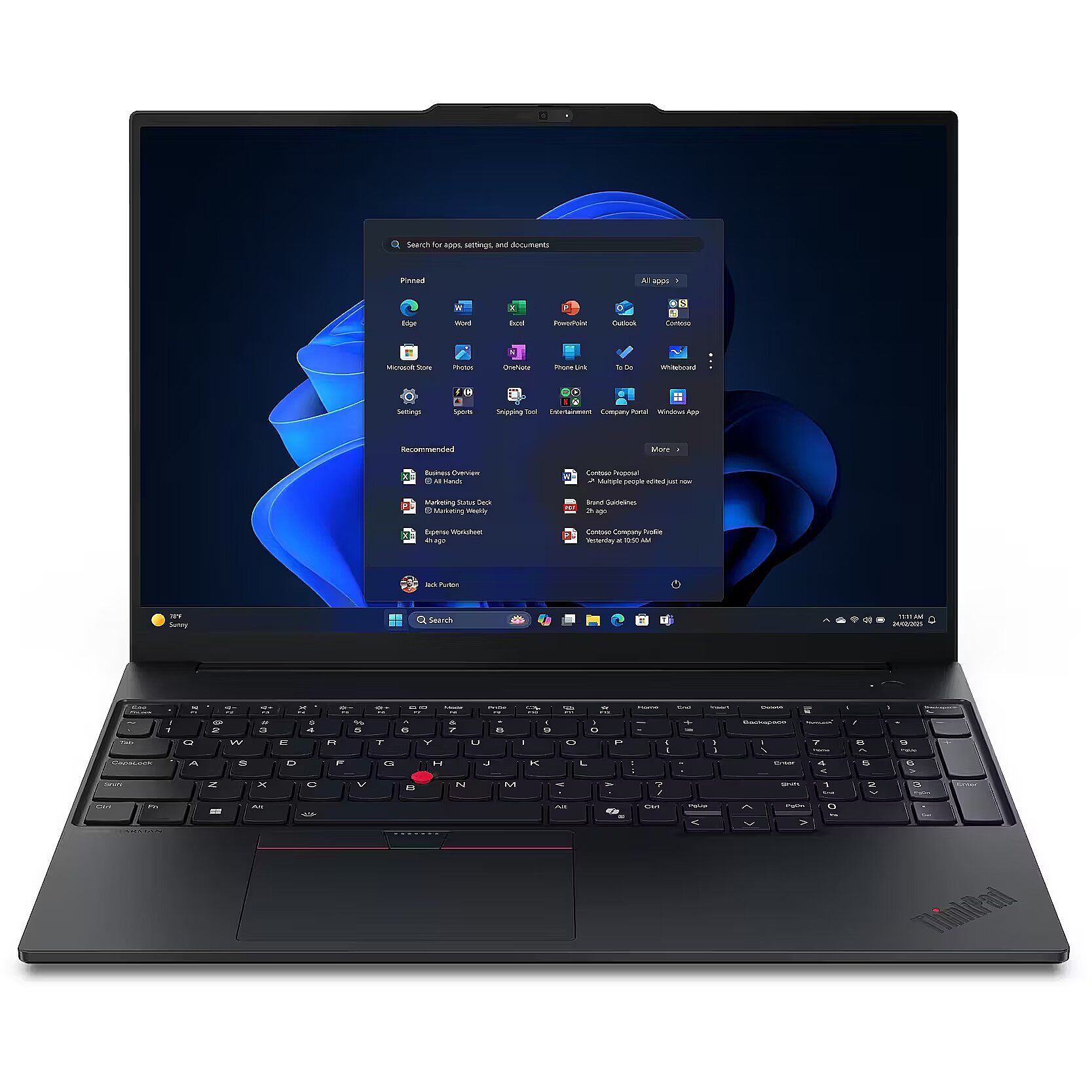 Lenovo ThinkPad E16 Gen 3 (Intel) Intel Core Ultra 5 225U Laptop 40.6 cm (16 ) WQXGA 16 GB DDR5-SDRAM 512 GB SSD Wi-Fi 6E (802.11ax) Windows 11 Pro English Black