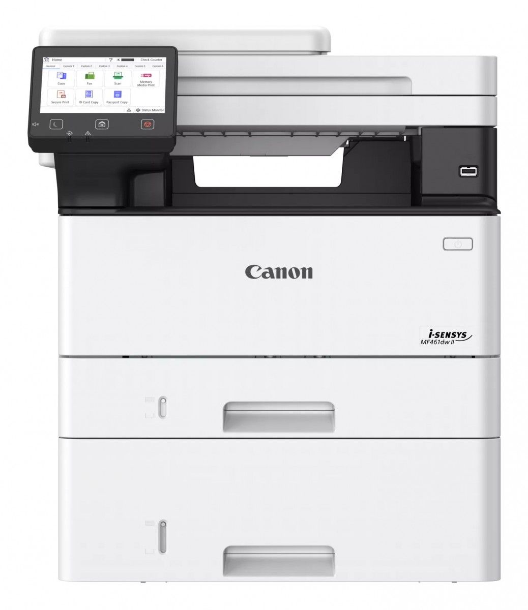 Canon i-SENSYS MF461dw II MONO LASER MFP, Format: A4, Functii: Imprimare, copiere şi scanare, Viteza printare: 36ppm, Rezolutie: 1200 x 1200 dpi, FPO. 5 sec., Limbaje printare: UFRII, PCL 5e1, PCL6, Adobe® PostScript2, Copiere: o fata - 36ppm, duplex-30.2 Ipm, Rezolutie copiere: 600 x 600 dpi, Copii