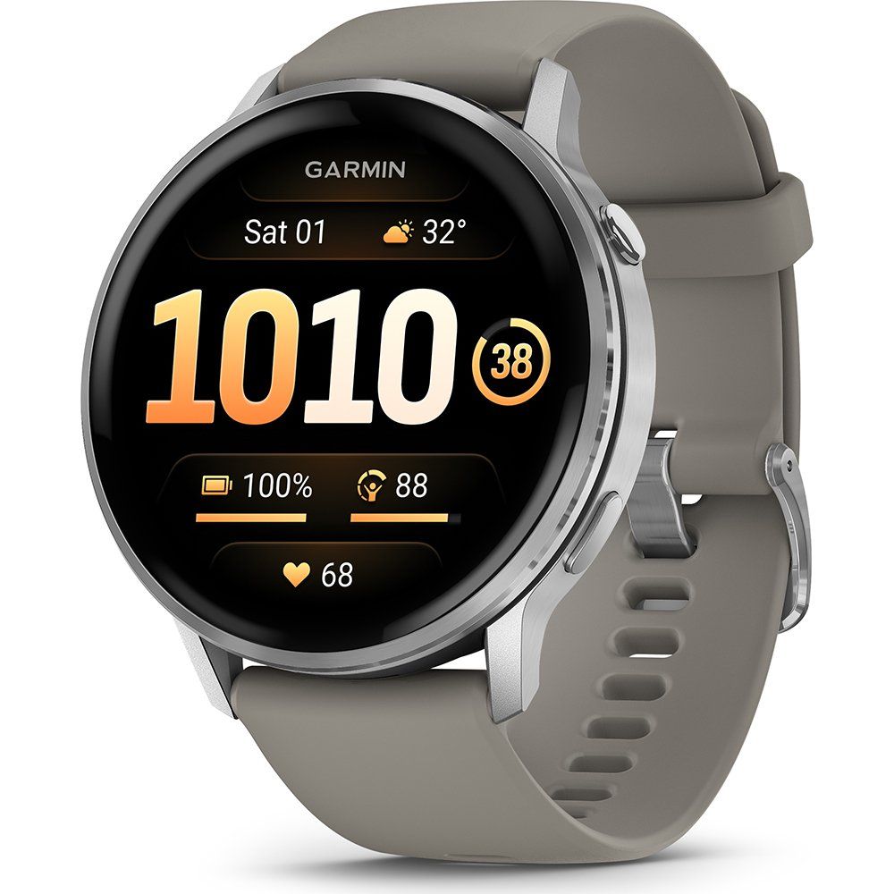 Garmin Venu 4 3.56 cm (1.4 ) AMOLED 45 mm Digital 454 x 454 pixels Touchscreen Silver Wi-Fi GPS (satellite)