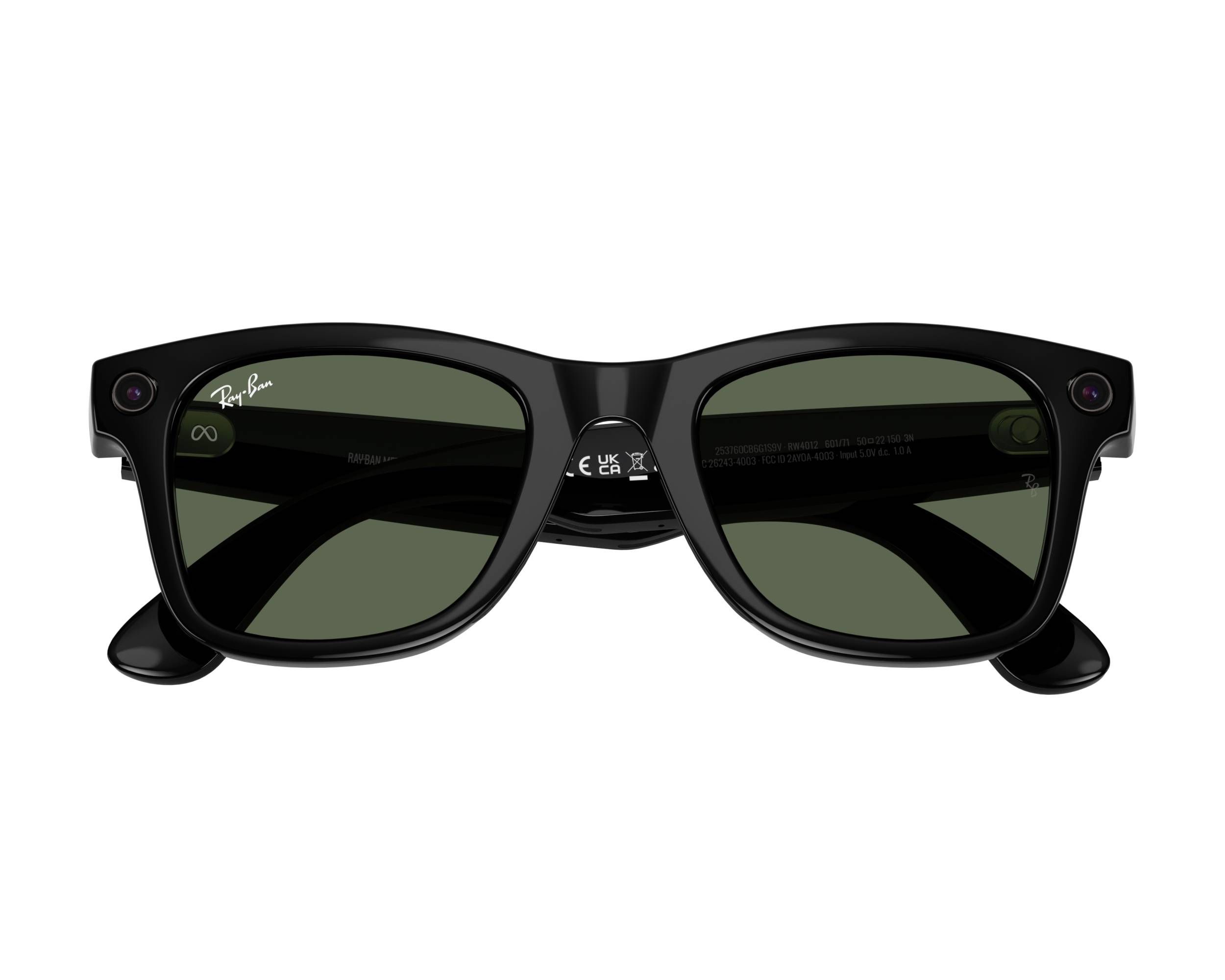 ORW4012 META WAYFARER High Bridge Fit - Shiny Black - G-15 Green