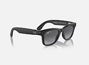 Ray-Ban Meta Wayfarer AI Glasses Matte Black/Polar Gradient Graphite (Large)